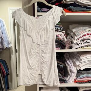 Goldie White Ruffle Tank